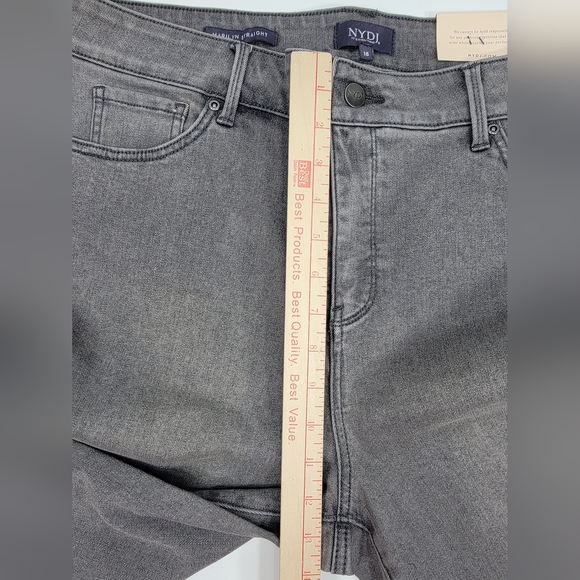 NEW NYDJ Marilyn Straight Gray Wash Stretch Denim Jeans 18 (38x32) NWT Lift Tuck - Picture 14 of 16